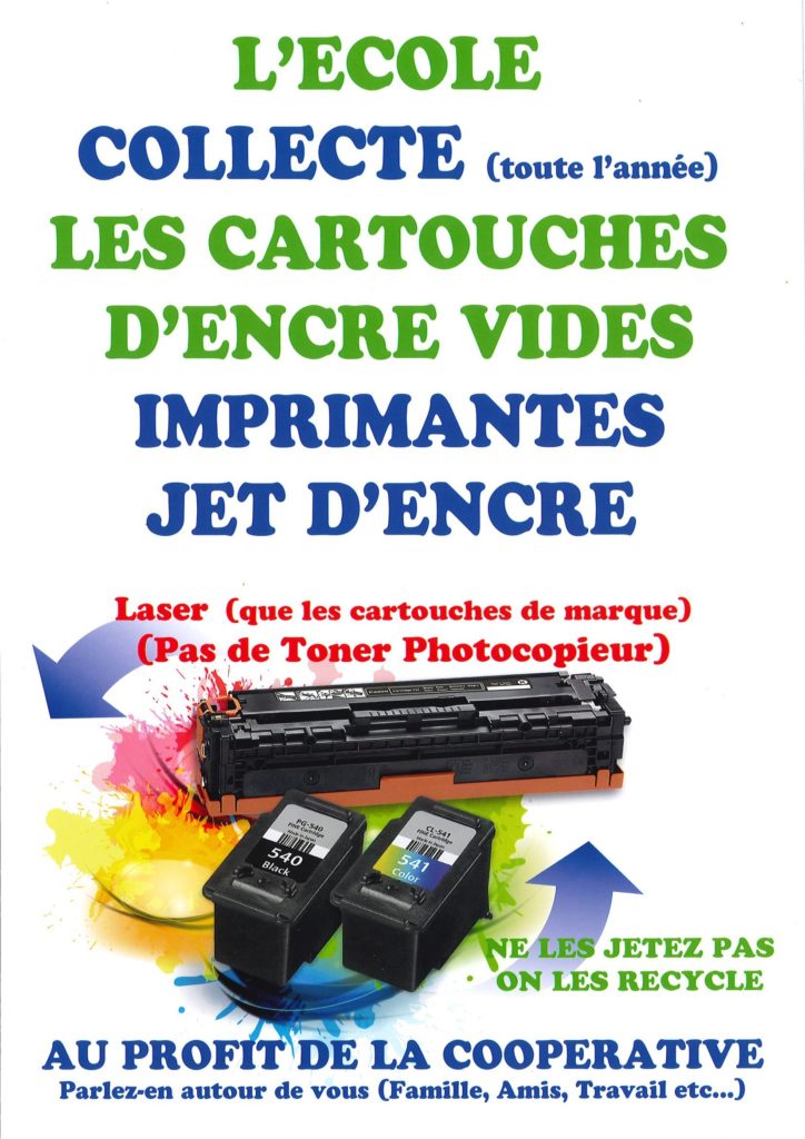 L école collecte les cartouches d encre vides pour les imprimantes jet d encre Commune de